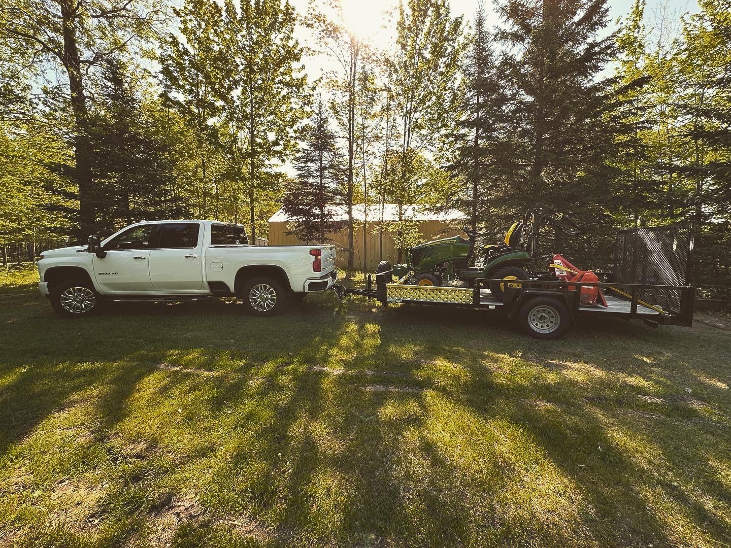 Equipment on trailer